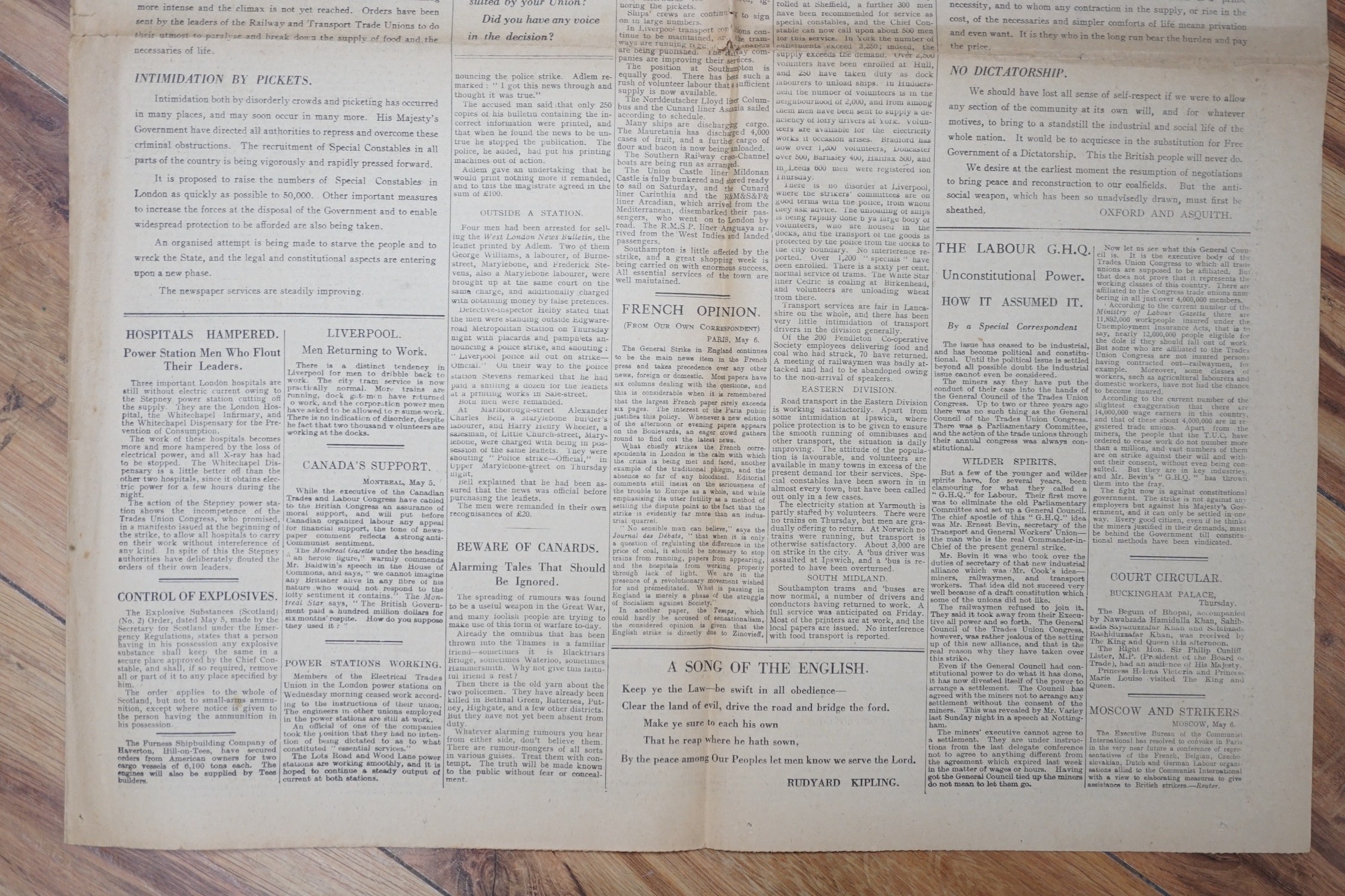 A selection of two British Gazette editions and ephemera